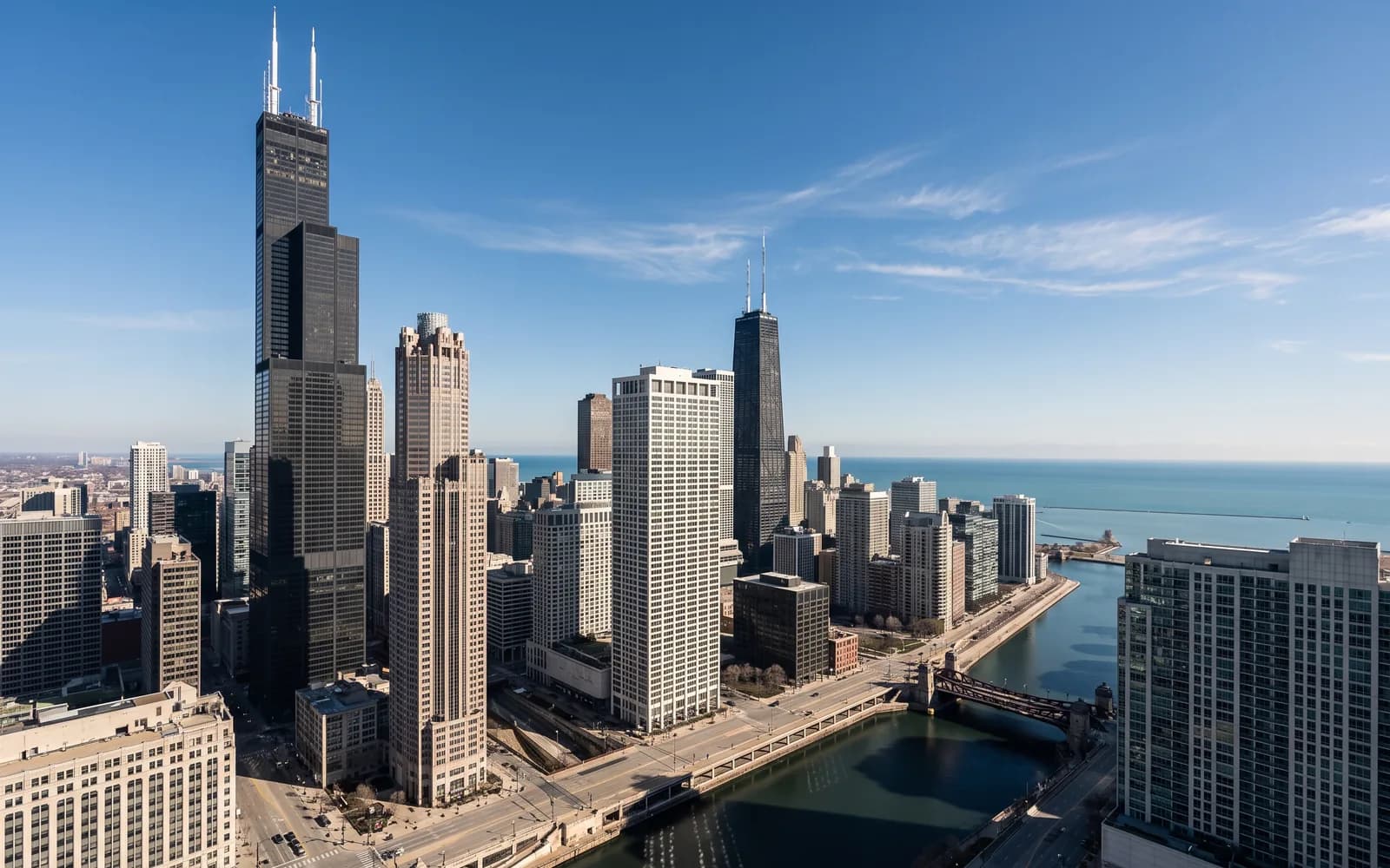 The Chicago skyline in clear daytime light