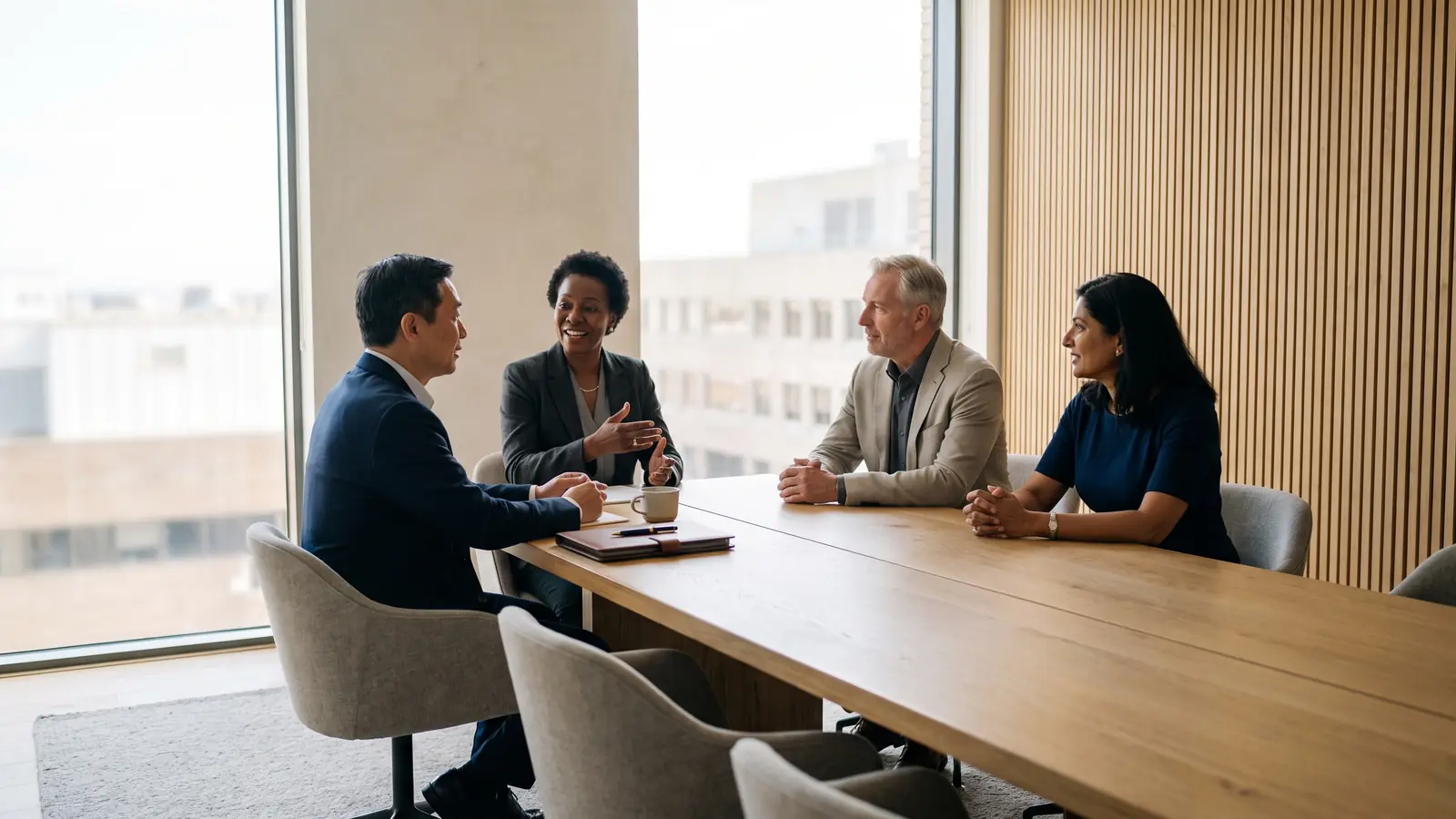 Senior executives in a Chicago boardroom